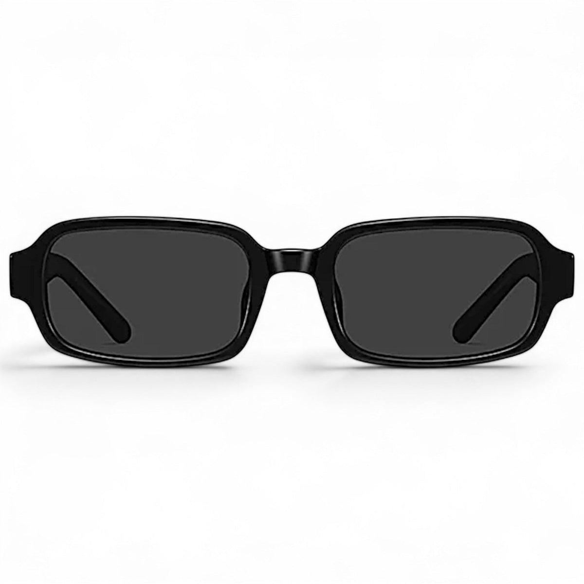 nadaraty eyewear Horus Dante h188 black acetate rectangular sunglasses with dark grey lenses.