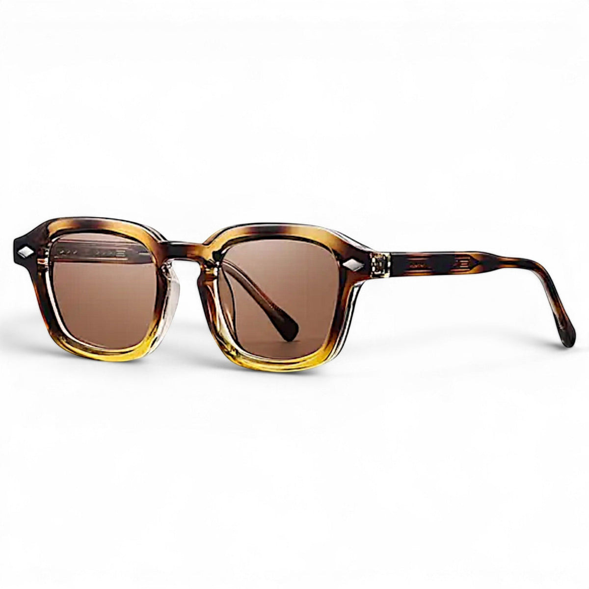 nadaraty eyewear Horus Delta H 82 square tortoise shell acetate sunglasses with brown lenses.