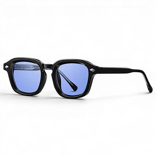 nadaraty eyewear Horus Dilta H 82 black acetate square sunglasses with blue lenses and diamond detail