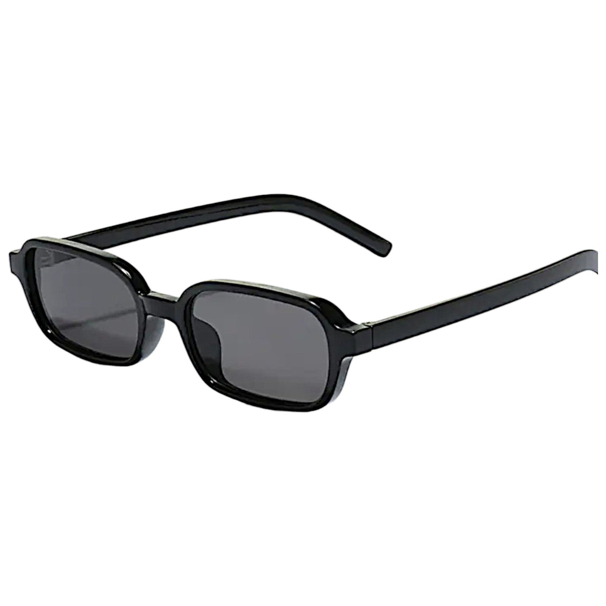 nadaraty eyewear Horus Eagle H 193 black rectangular sunglasses with dark grey lenses.