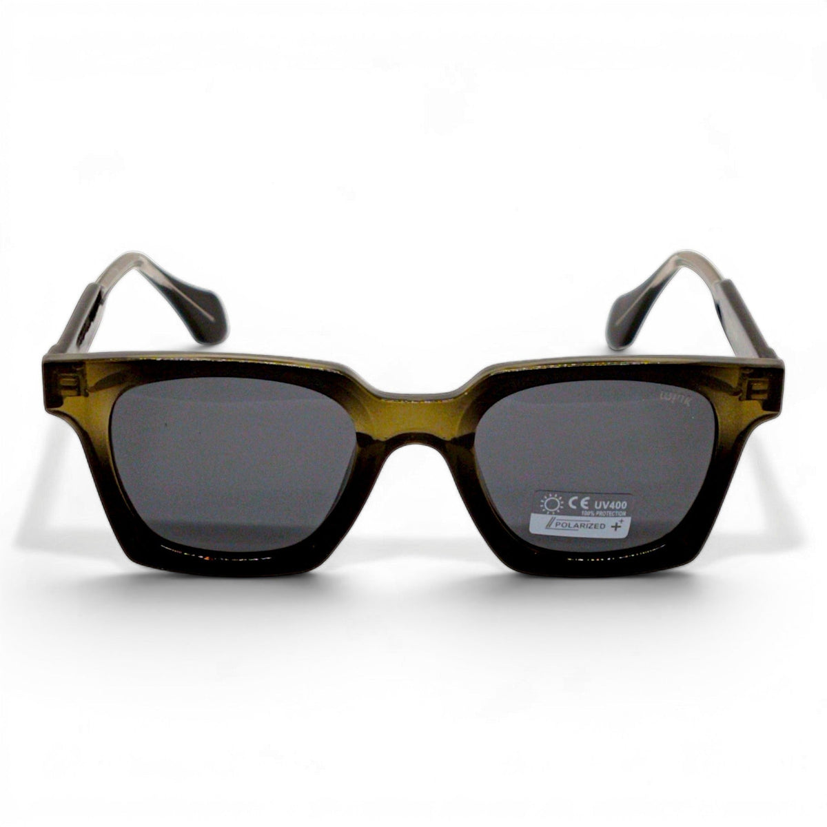 nadaraty eyewear Horus Eddie H 131 olive green acetate sunglasses with dark polarized lenses and Italian hinges.
