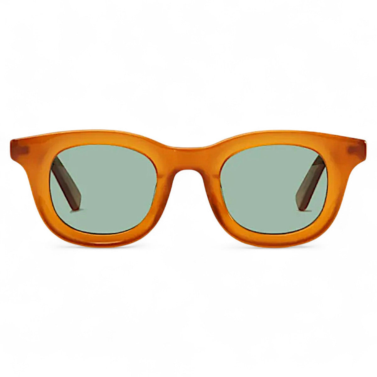 Nadaraty eyewear Horus Empire H 170 orange acetate sunglasses with light green polarized lenses.