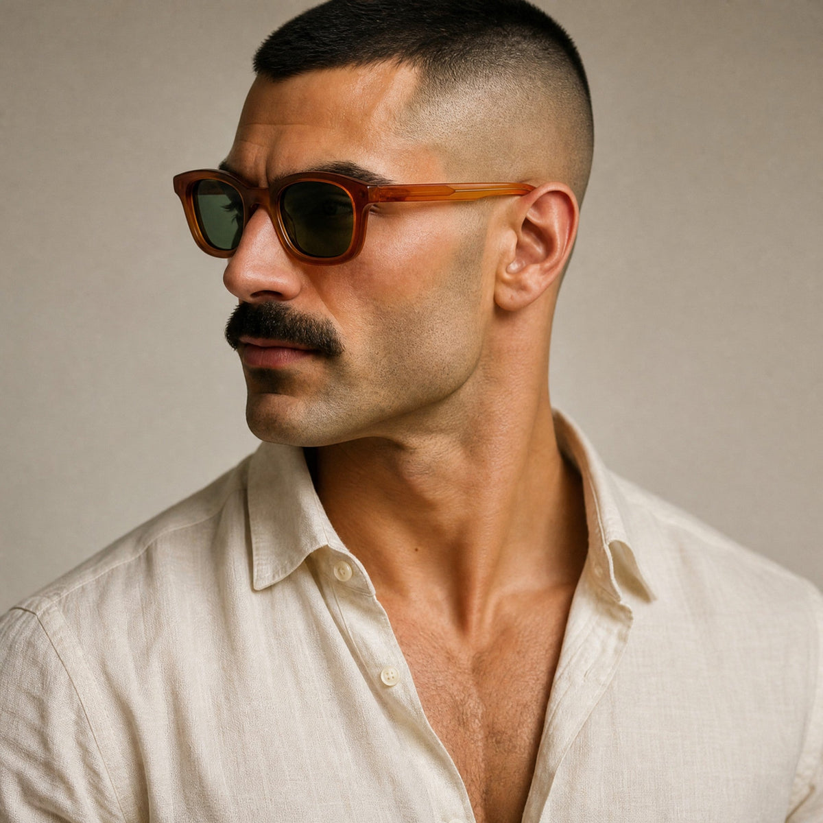 nadaraty eyewear Horus Empire H 170 tortoiseshell acetate sunglasses with green polarized lenses.
