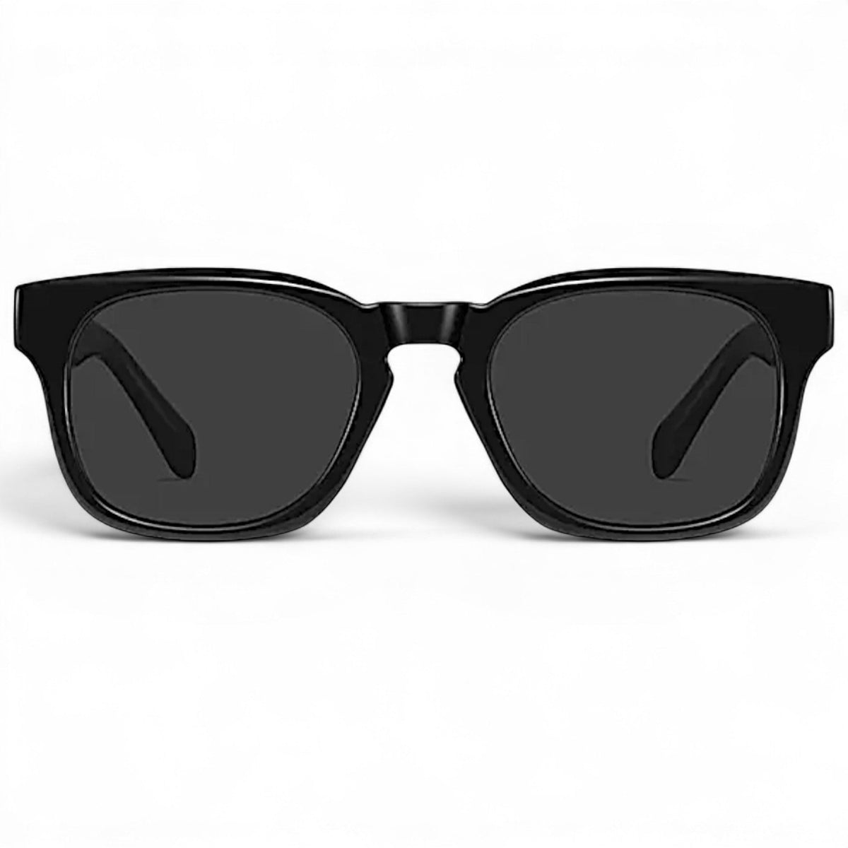 nadaraty eyewear Horus Enzo H 160 black acetate square sunglasses with dark grey lenses.