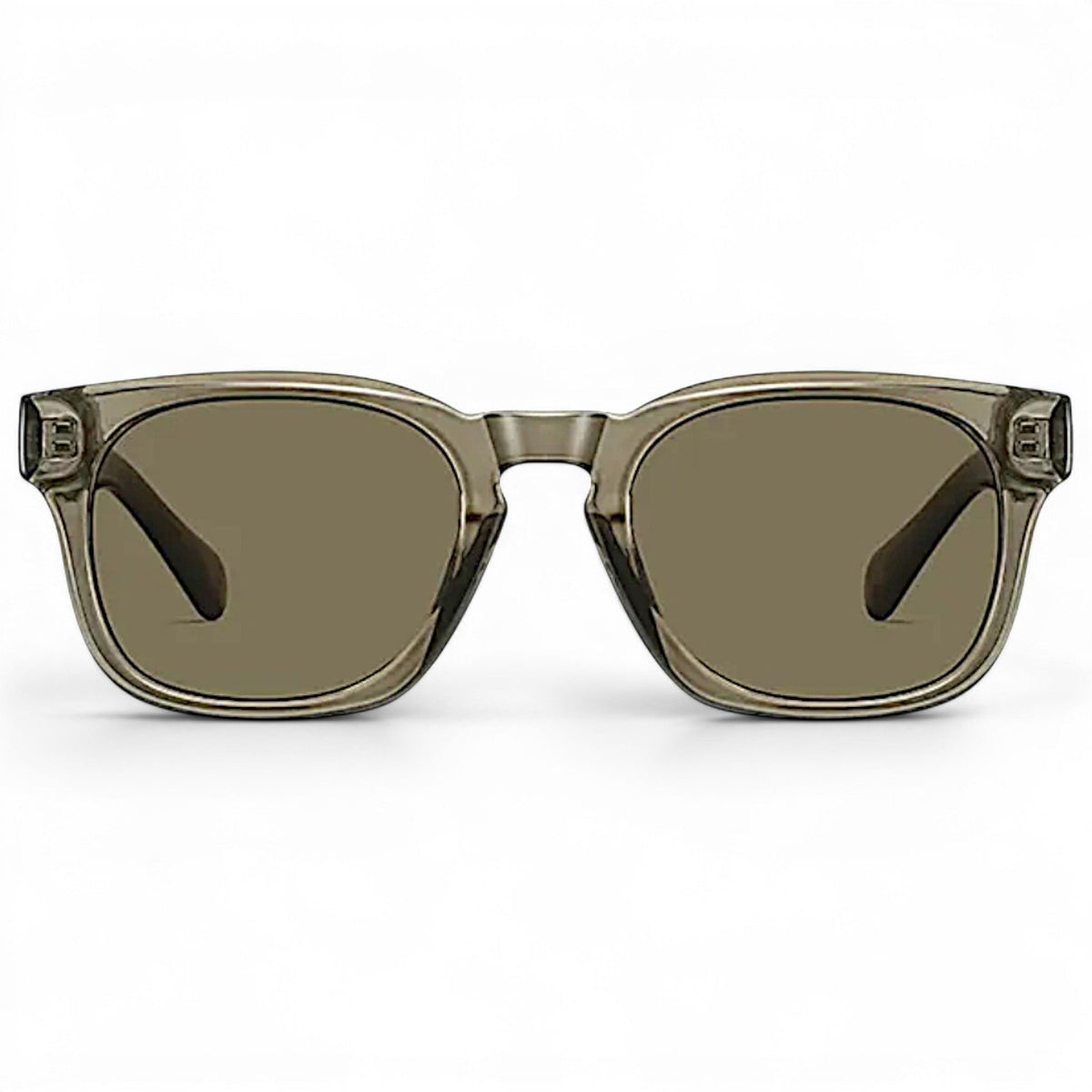 Nadaraty Eyewear Horus Enzo H 160 translucent grey acetate square sunglasses with brown lenses.