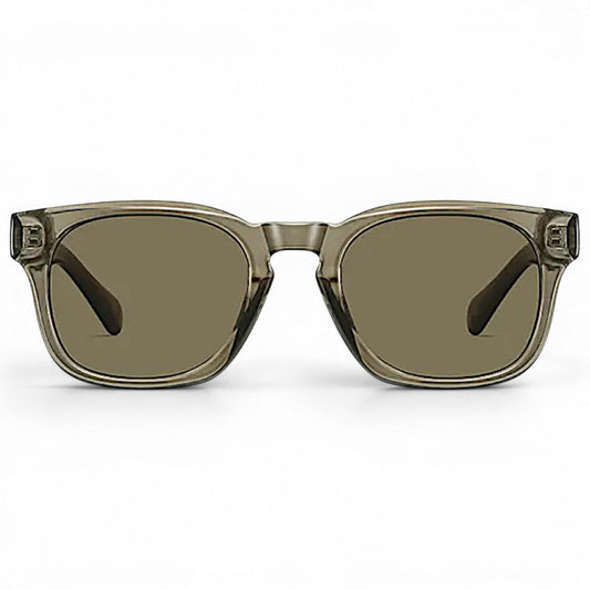 Nadaraty Eyewear Horus Enzo H 160 translucent grey acetate square sunglasses with brown lenses.