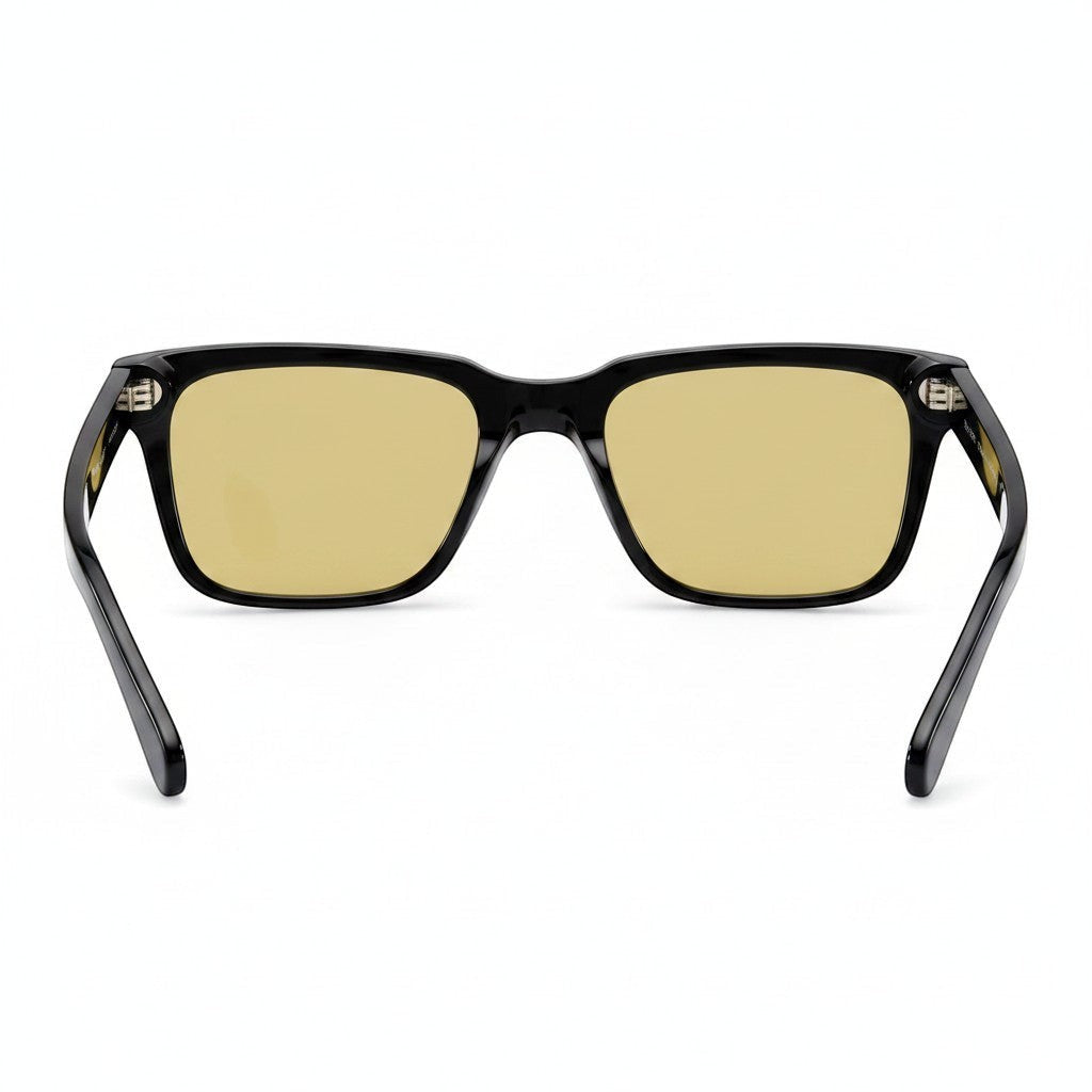 nadaraty eyewear Horus Fit H 133 black acetate square sunglasses with yellow lenses