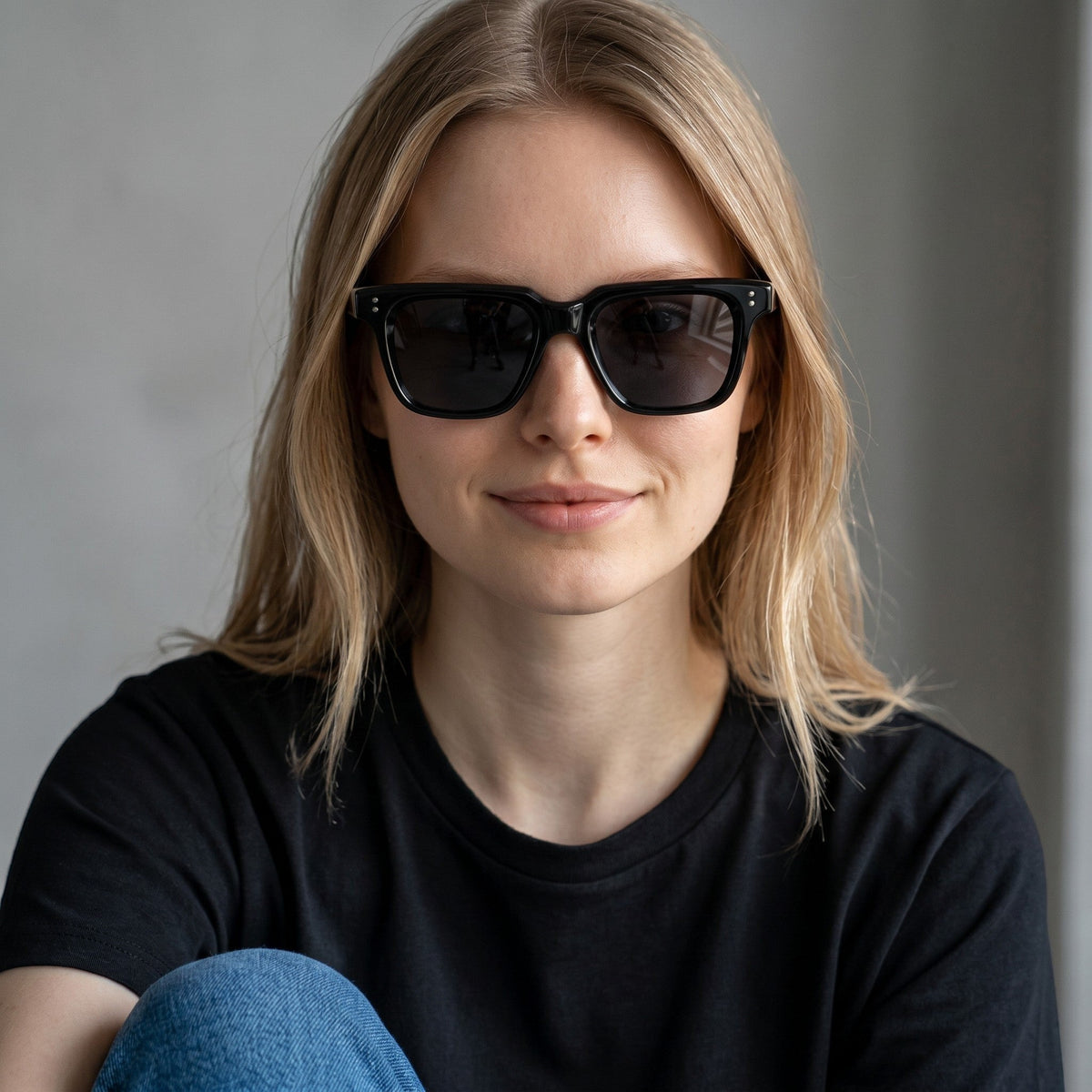 nadaraty eyewear Horus Fit H 133 black acetate square sunglasses with UV-protective lenses.