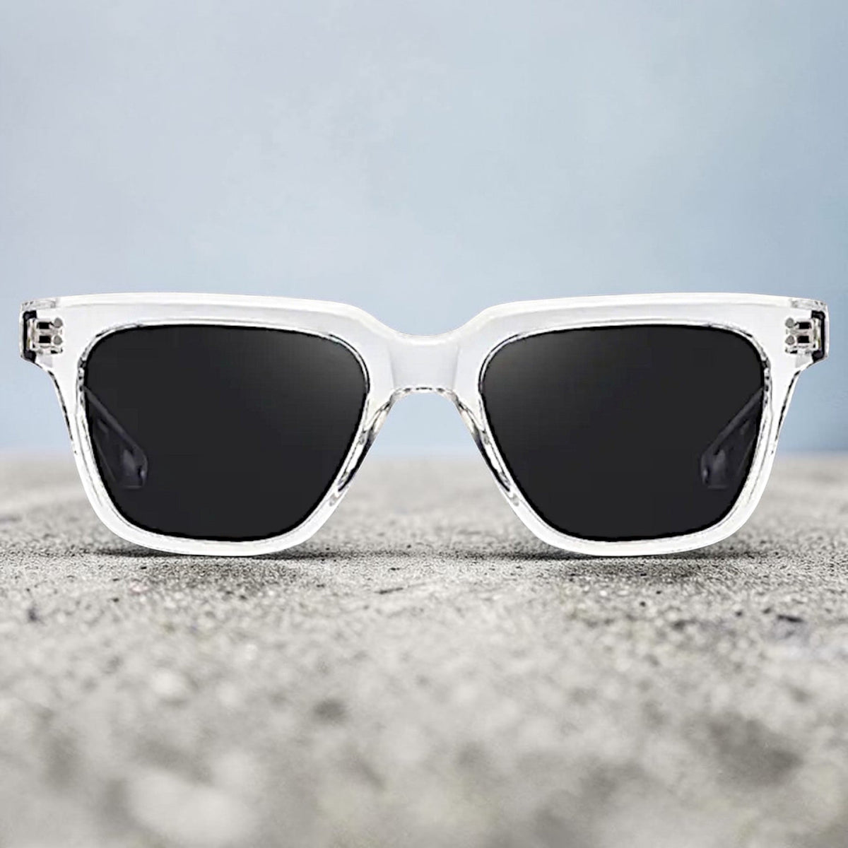 nadaraty eyewear Horus Fit H 133 clear acetate square sunglasses with black lenses