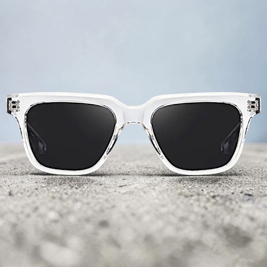 nadaraty eyewear Horus Fit H 133 clear acetate square sunglasses with black lenses
