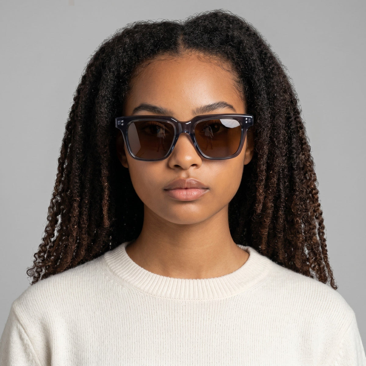 nadaraty eyewear Horus Fit H 133 square acetate sunglasses with brown lenses and gunmetal accents.