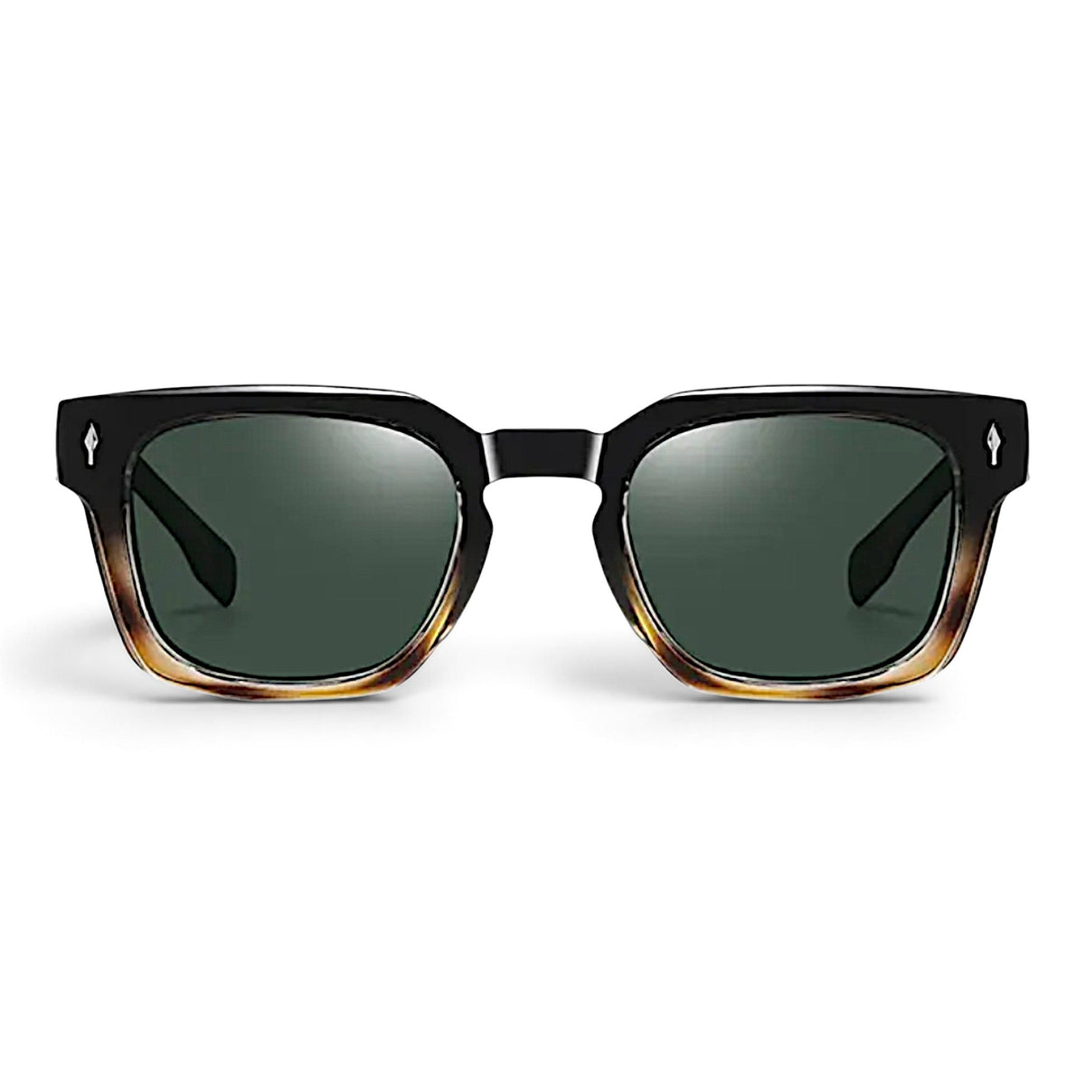 nadaraty eyewear Horus Milano H 158 square sunglasses with black and tortoise acetate frame and dark polarized lenses