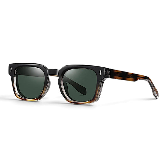 nadaraty eyewear Horus Milano H 158 square sunglasses with a black and tortoiseshell acetate frame and polarized lenses