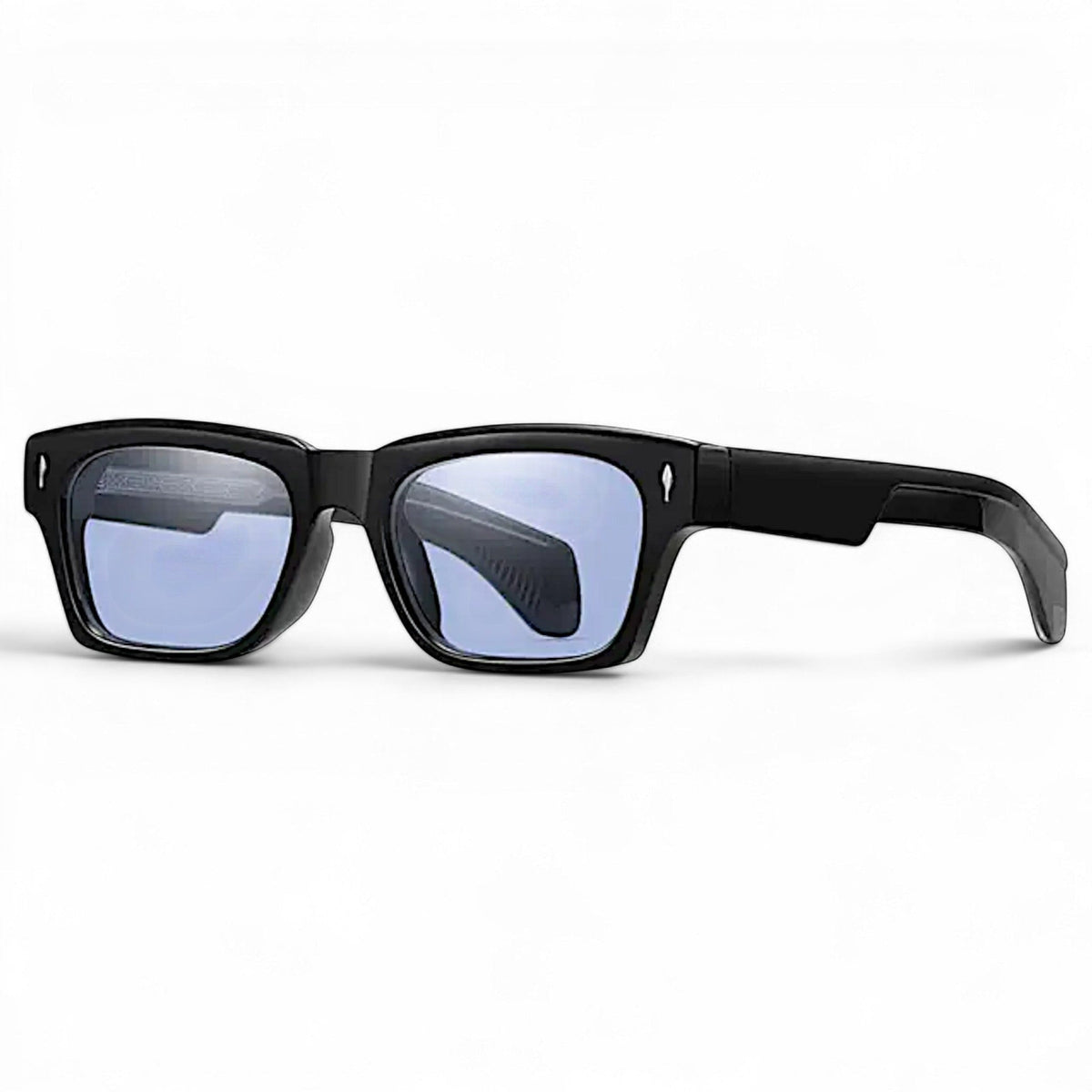 nadaraty eyewear Horus Oryx H 140 black acetate square sunglasses with blue UV400 lenses