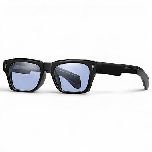 nadaraty eyewear Horus Oryx H 140 black acetate square sunglasses with blue UV400 lenses