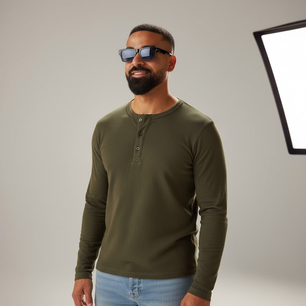 nadaraty eyewear Horus Oryx - H 140 black acetate sunglasses with blue mirror lenses and thick rectangular frames.
