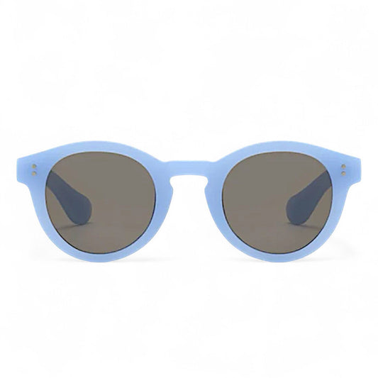 nadaraty eyewear Horus Rift H 151 light blue polycarbonate rounded unisex sunglasses with dark lenses.